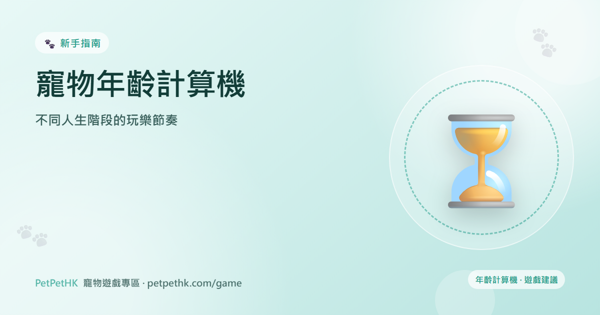 寵物年齡計算機與遊戲建議：不同人生階段的玩樂節奏